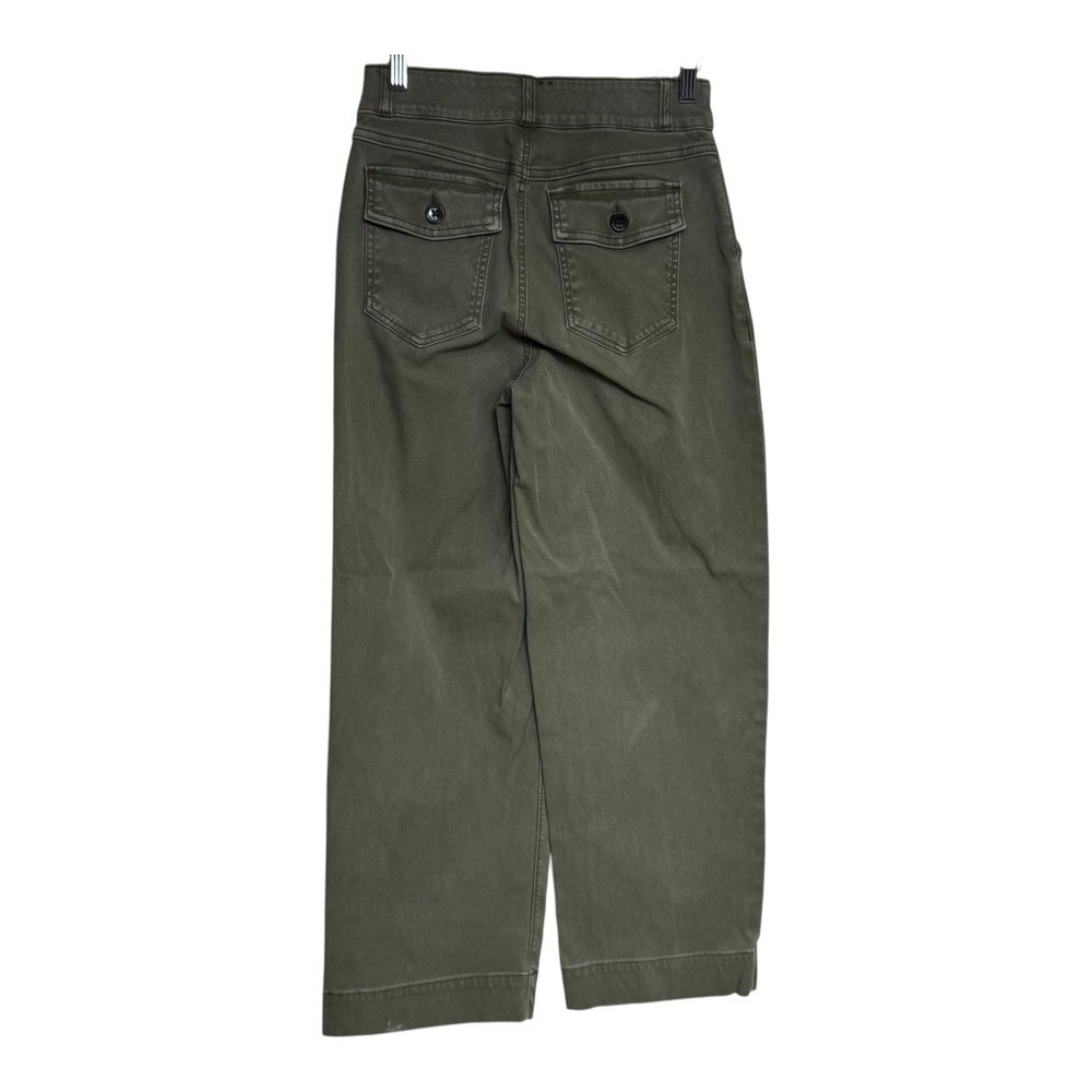 SPANX Women's Crop Wide Leg Sailor Style Olive Green Pants Size Small - Picture 3 of 8